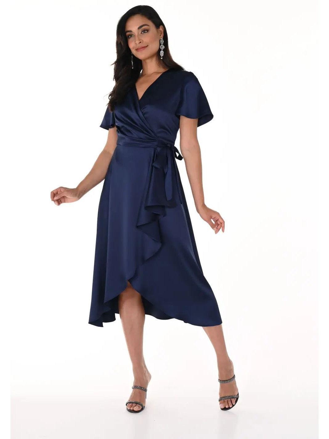 Frank Lyman Navy Wrap Dress 248372.