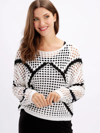 Frank Lyman Printed Fishnet Top 246245U