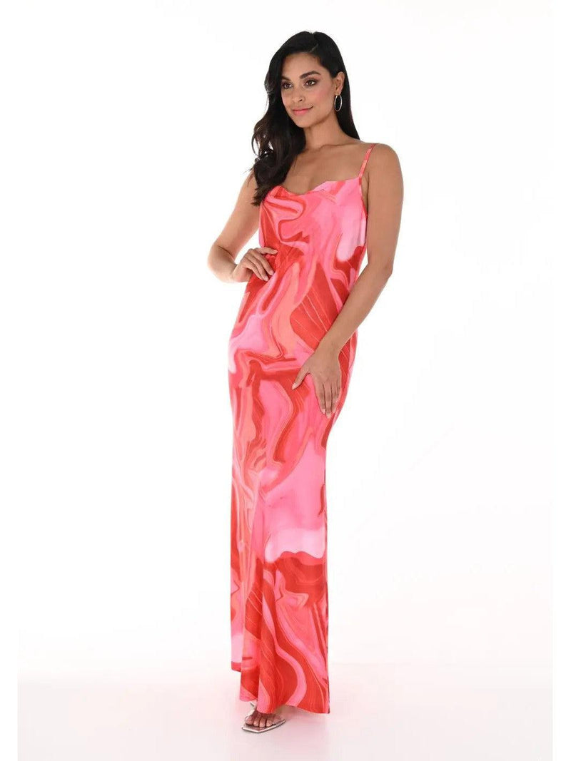 Frank Lyman Red and Pink Maxi Dress 246223U. – LaBella Intimates & Boutique