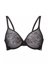 Black Glossies Lace Sheer Bra