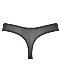 Black Glossies Lace Thong