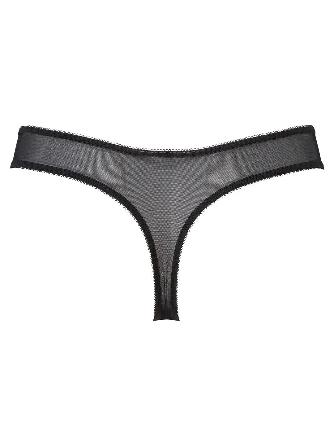 Black Glossies Lace Thong