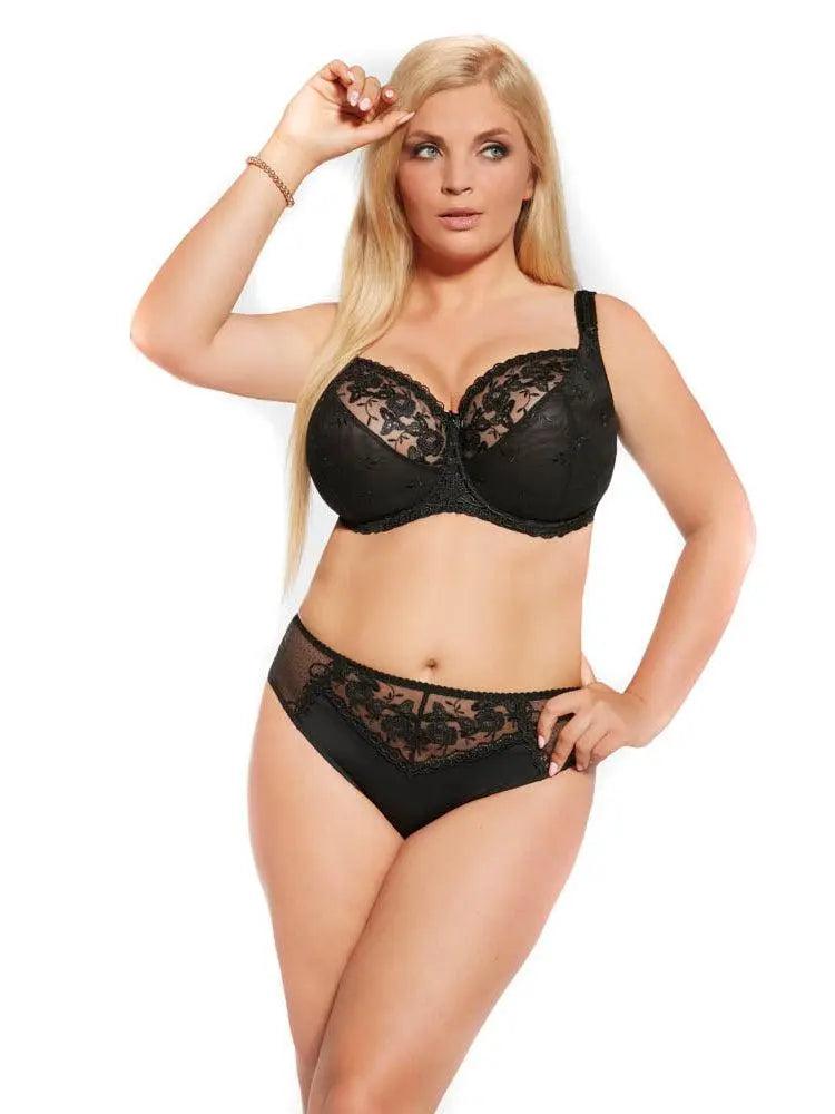 Black Bra with Half Lace Cups 