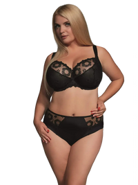 Kris Line fortuna soft cup bra with briefs midi in black color