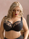 KRIS Black Fortuna Soft Cup Bra in bands 30 through 42