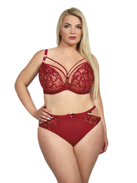 Kris Line Ruby Red Clarisa Soft Cup Bra with matching string shorts