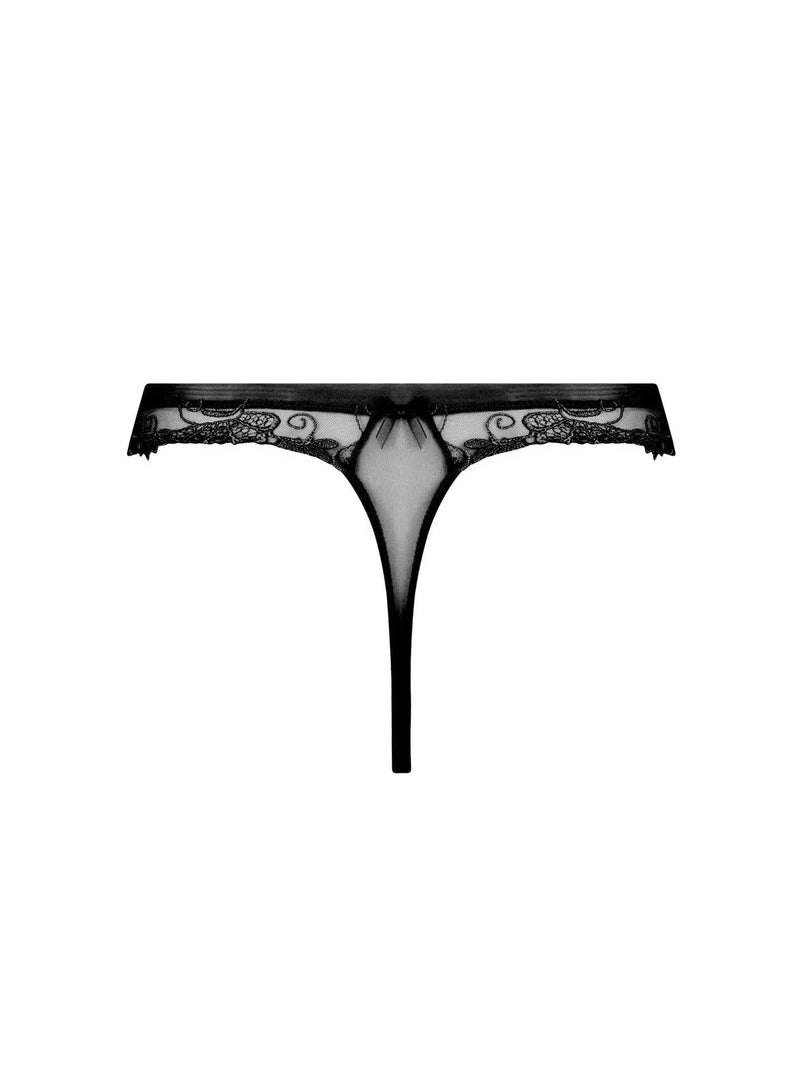 Lise Charmel-Black Dressing Floral Thong