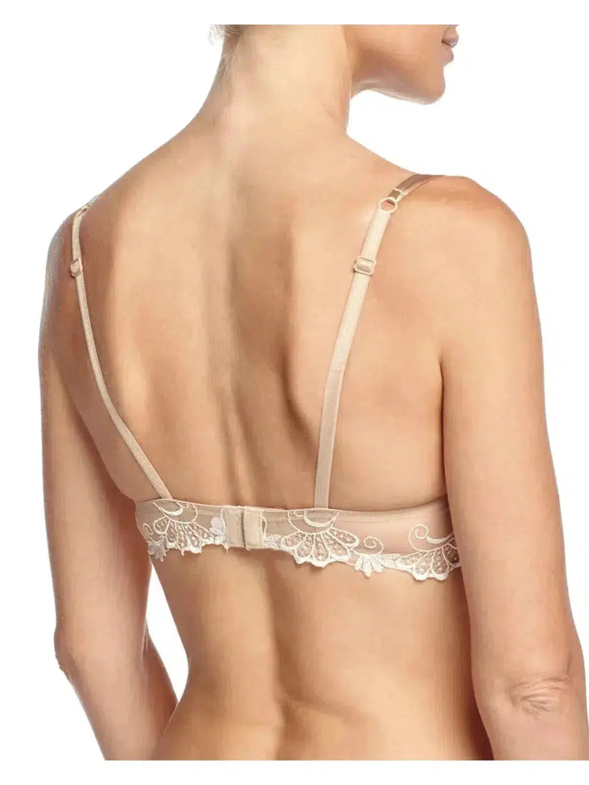 Lise Charmel Dressing Floral Demi Cup Bra in Ambre Nacre color