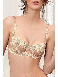 Lise Charmel Dressing Floral Demi Cup Bra in Ambre Nacre color