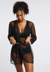 Montelle Intimates Black Lacy Cover-Up