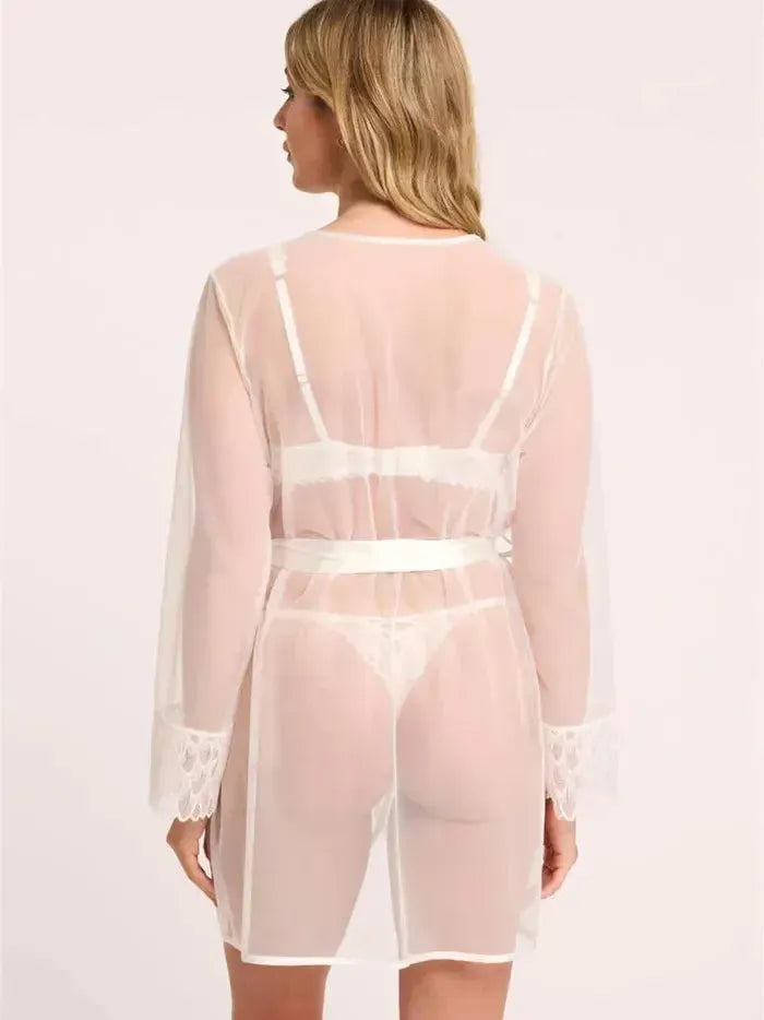 Montelle Intimates-Chantilly Montelle Lacy Cover-up Robe