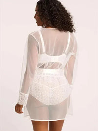 Montelle Intimates-Chantilly Montelle Lacy Cover-up Robe