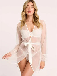 Montelle Intimates-Chantilly Montelle Lacy Cover-up Robe