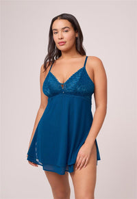 Montelle Intimates Lacy Babydoll Set 9345 in Peacock – official product view 1