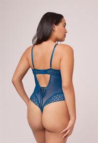 Montelle Intimates Lacy Teddy Bodysuit 9346 in Peacock – official product view 2