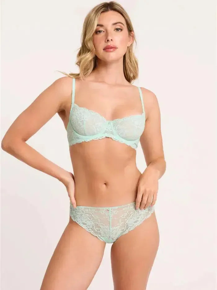 Montelle Intimates-Seafoam Signature Lace Brazilian