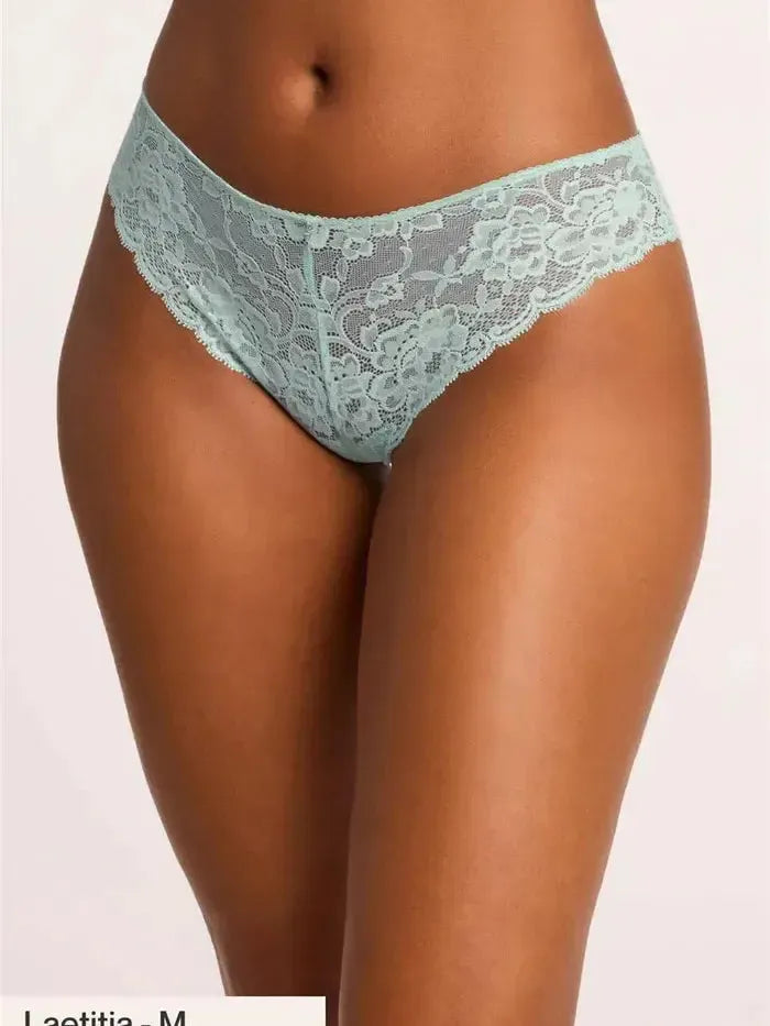 Montelle Intimates-Seafoam Signature Lace Brazilian