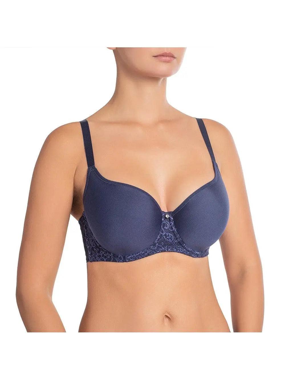 Nikol Djumon Victoria Spacer bra in dark blue color - front