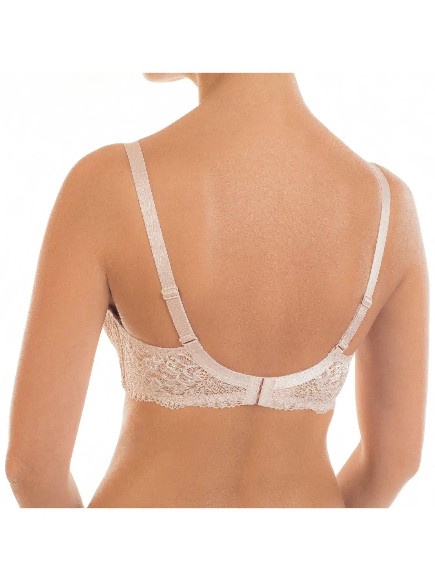 Back of Nikol Djumon Nude Victoria Lace Push Up Bra Style 13210