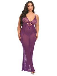 Imperial Purple Katana Sheer Gown