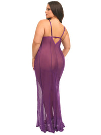 Imperial Purple Katana Sheer Gown
