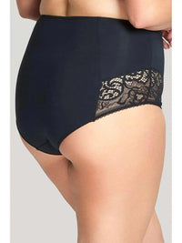 back of Panache Estel High Waist briefs in black