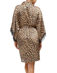 Sainted Sisters-Animal Print 100% Silk Kimono Robe