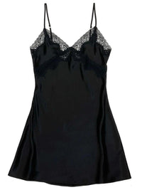 Samantha Chang Black Classic Silk Chemise