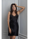 Samantha Chang Black Classic Silk Chemise