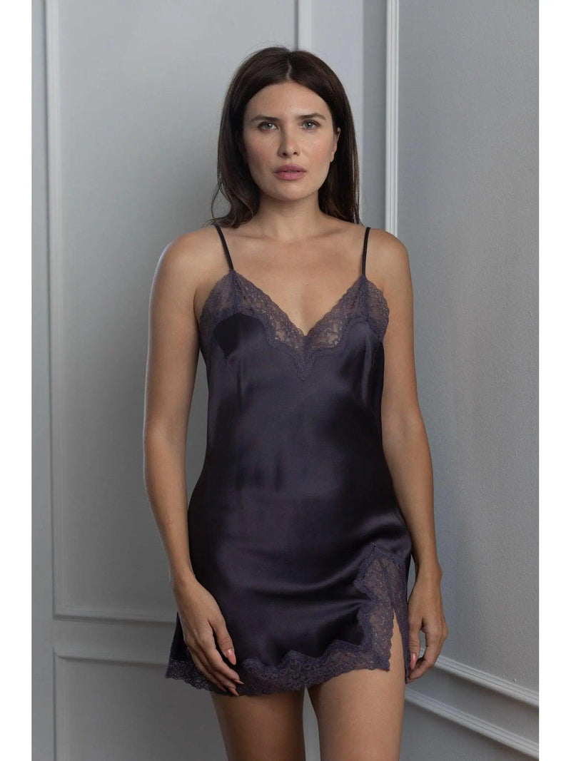 babydoll silk dress Samantha Chang Rad Grey Classic Silk Babydoll – LaBella Intimates & Boutique