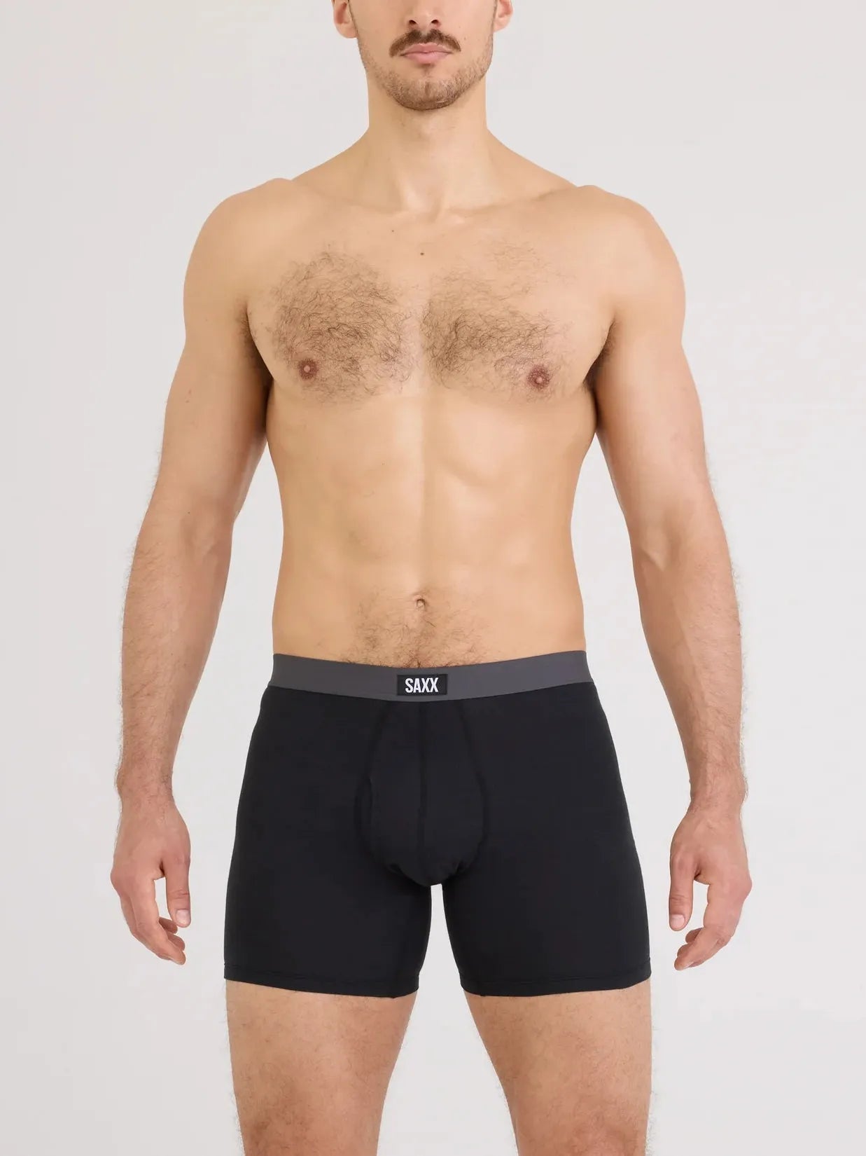 SAXX-Black Essential Cotton Boxer Brief