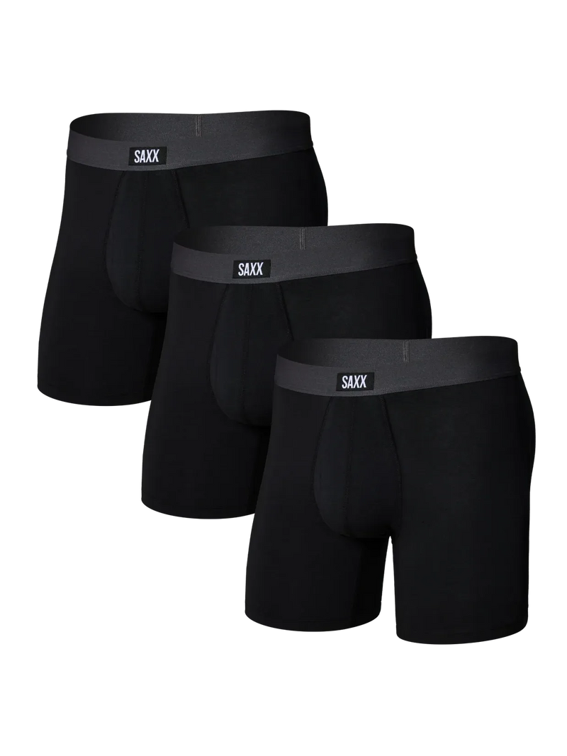 SAXX-Black Essential Cotton Boxer Brief