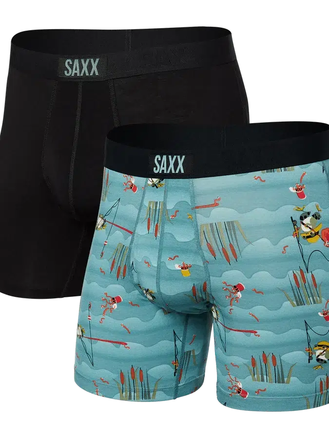 SAXX Black & Gone Fishing Ultra Boxer 2-Pack