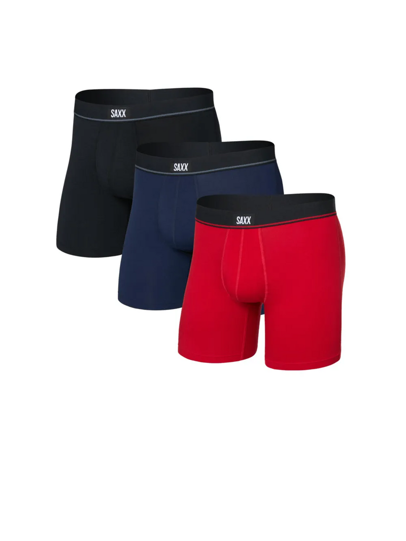 SAXX-Red Maritime Black Cotton Boxer Brief
