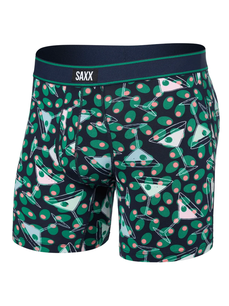 SAXX Daytripper Comfort Stretch Boxer Brief in Martini Maritime — front view