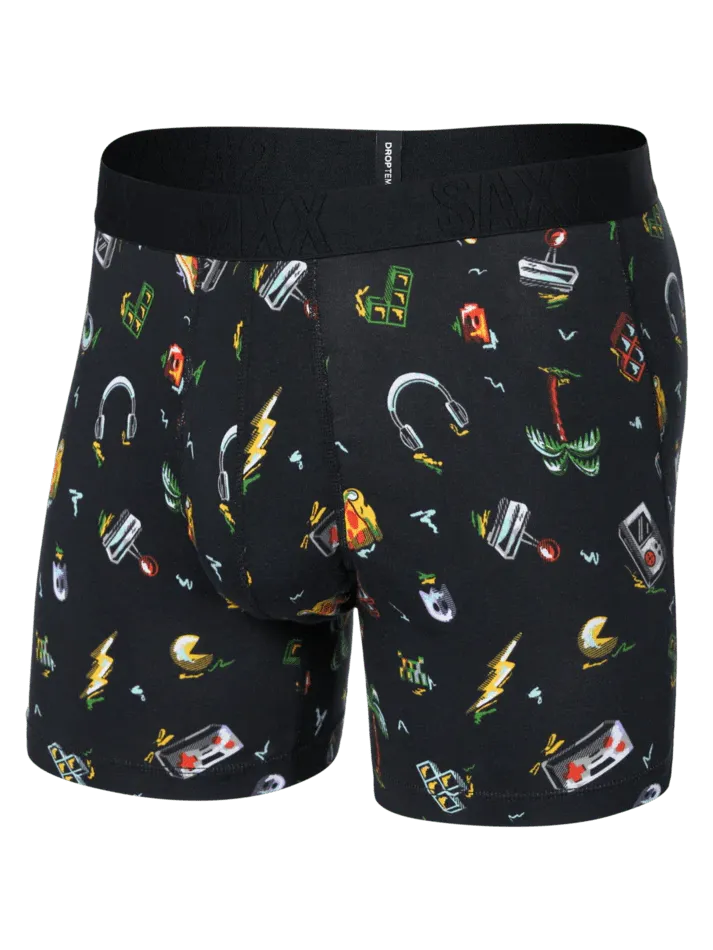 SAXX DropTemp Cooling Cotton Boxer Brief in Gamer's Paradise — front view