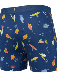 SAXX DropTemp Cooling Cotton Boxer Brief in Lures Blueberry — back view