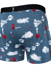 SAXX DropTemp Cooling Sleep Boxer in Smokin' In Bed Stone Blue — back view