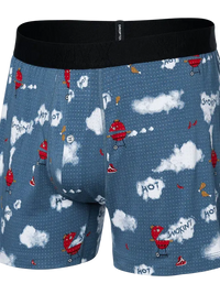 SAXX DropTemp Cooling Sleep Boxer in Smokin' In Bed Stone Blue — front view