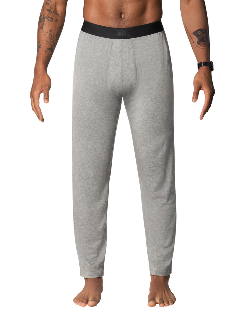 SAXX Sleepwalker Ballpark Pants in Dark Grey — front view on model