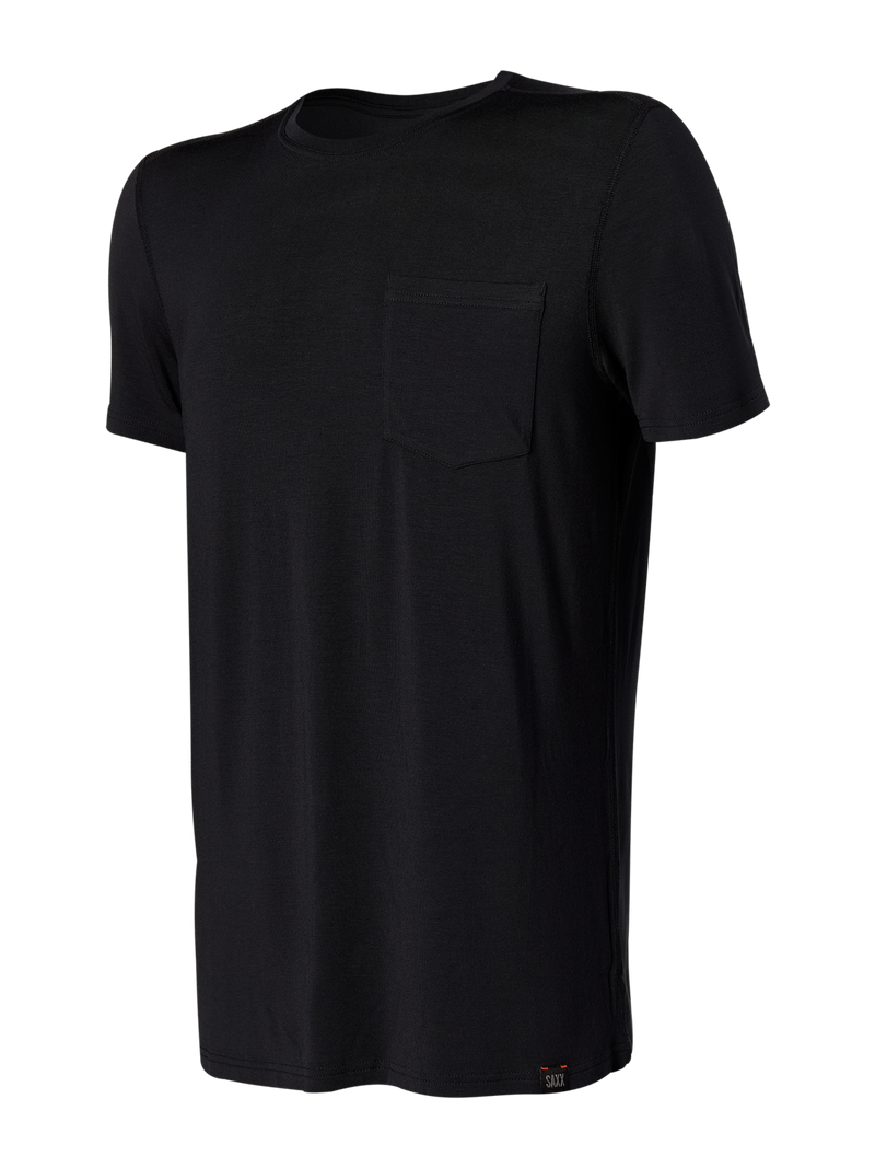 SAXX Sleepwalker Pocket Tee in Black — front view
