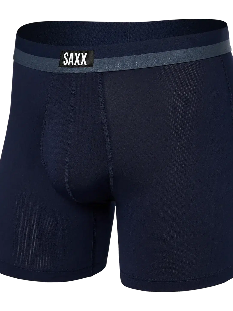 SAXX Sport Mesh Boxer Briefs in Maritime — front view