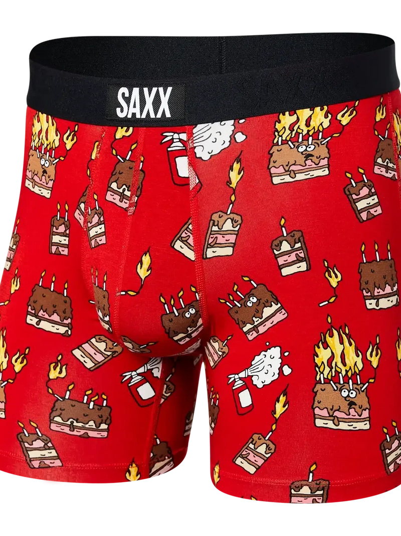 SAXX Vibe Boxer Briefs in Fired Up — front view