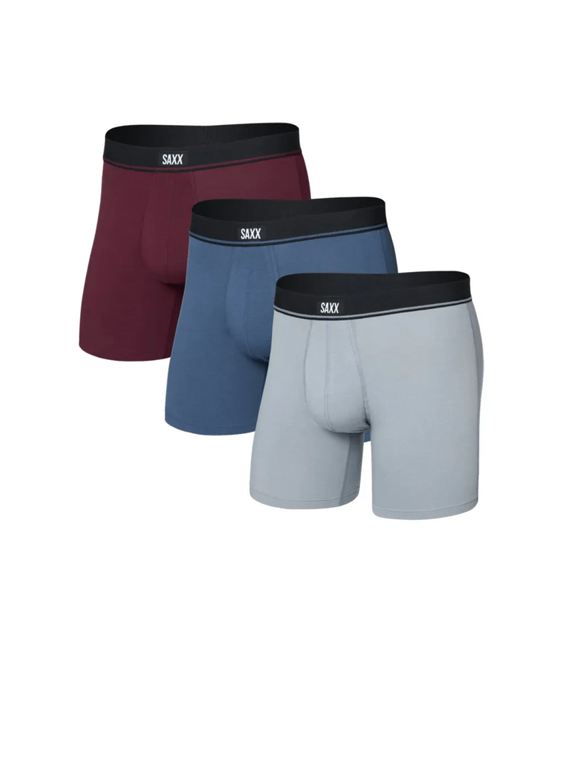 SAXX-Tradewinds Indigo Maroon Essential Cotton Boxer Brief