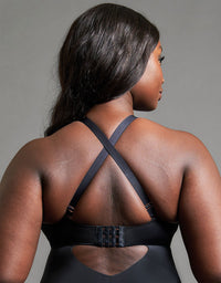 Scantilly by Curvy Kate Indulgence Multiway Stretch Lace Body in Black/Latte, back view