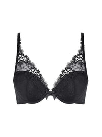 Simone Perele Black Simone Perele Wish Triangle Contour Push-up Lace Bra 12B347