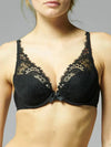 Simone Perele Black Simone Perele Wish Triangle Contour Push-up Lace Bra 12B347