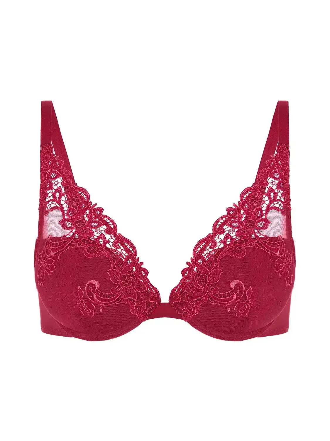 Red Saga Triangle Push Up Contour Bra