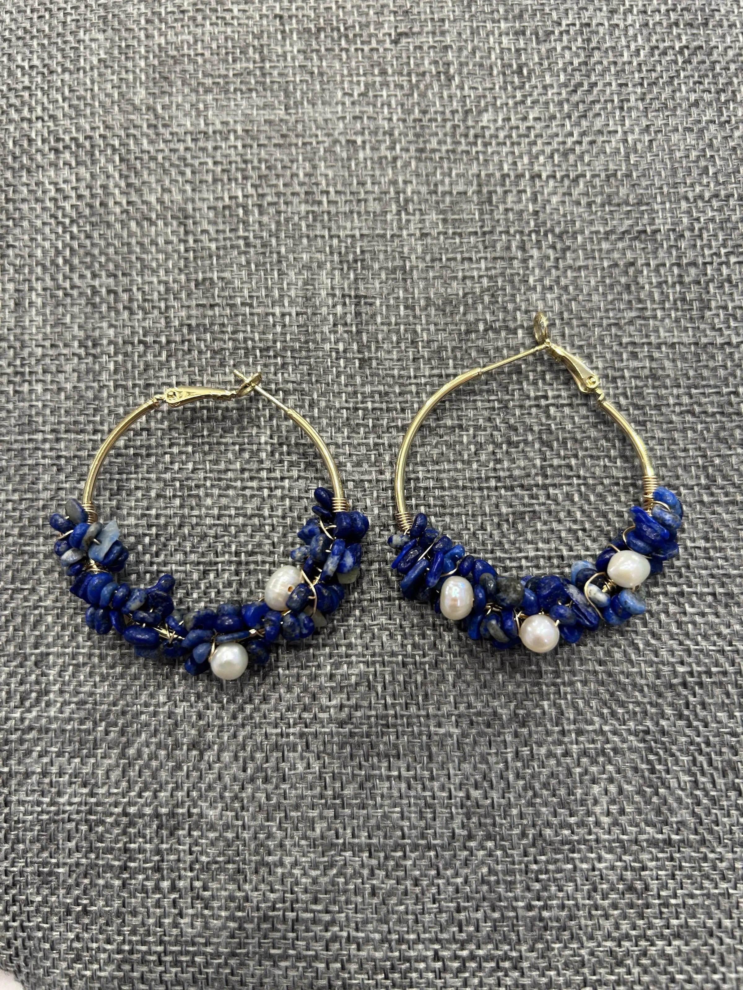 Studio G Crystal Hoop Earrings With Pearls