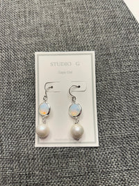Studio G Dangle Pearl Earrings with Crystal